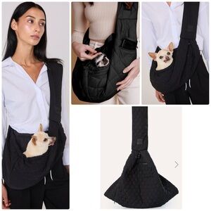 Black Maxbone Quilted Pet Sling Carrier